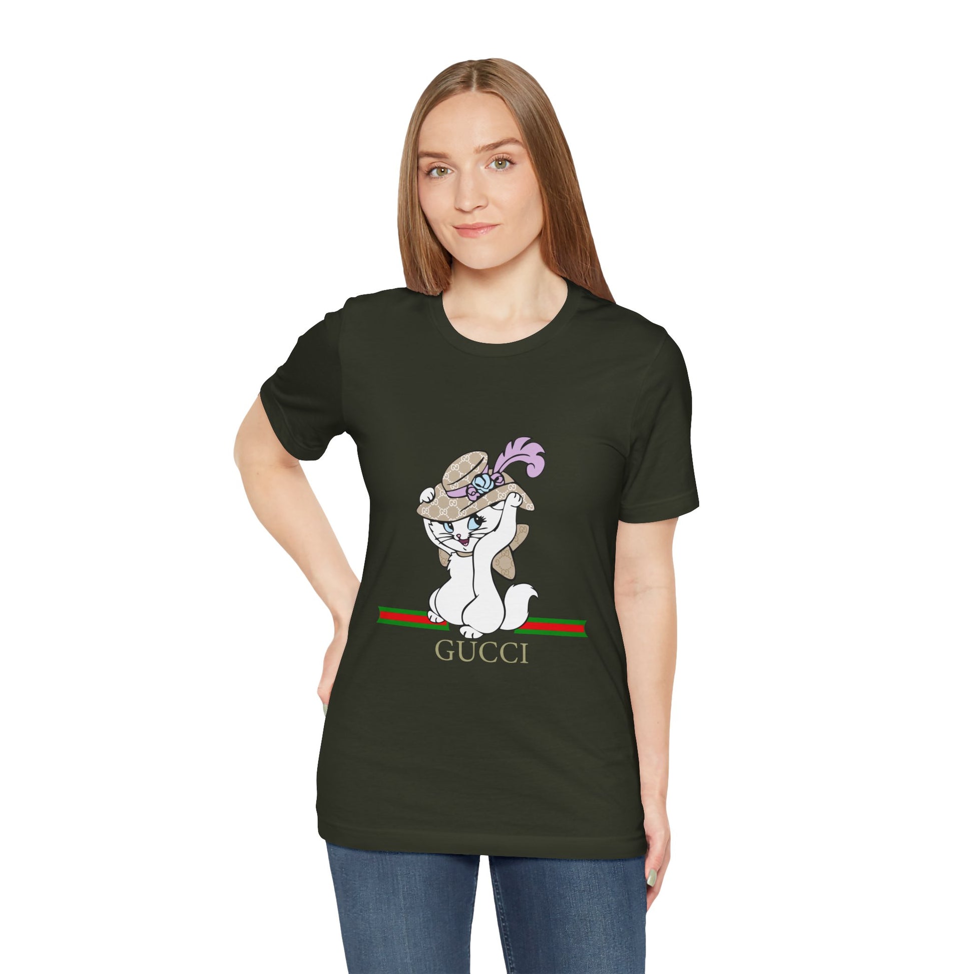 Kitty Gucci Unisex Jersey Short Sleeve T-shirt - CreativeRino