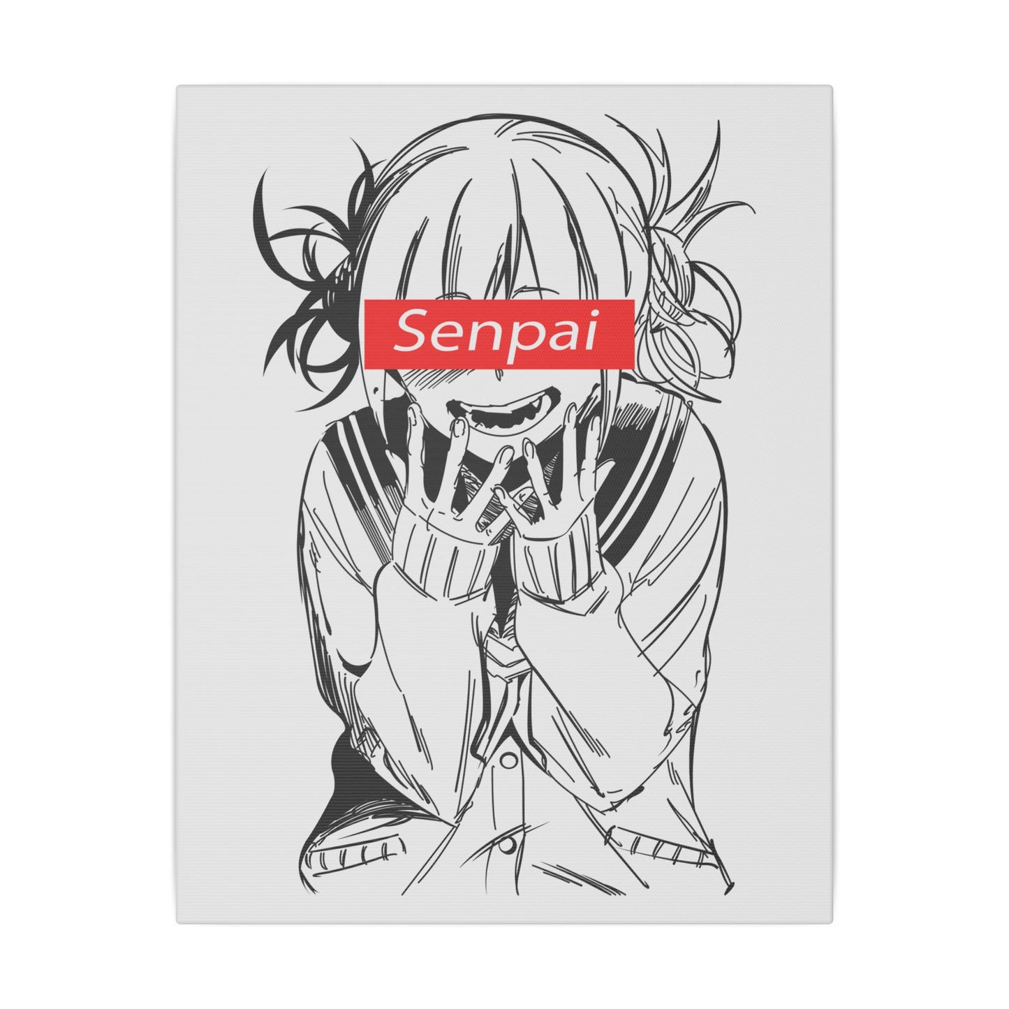 Anime Wall Art Canvas - Hentai 'Senpai' Design - Stretched Matte Print for Home Decor - CreativeRino