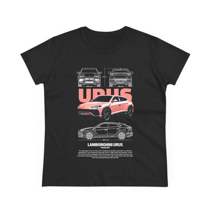Lamborghini Urus Graphic Tee for Women - Car Enthusiast Cotton Shirt - CreativeRino