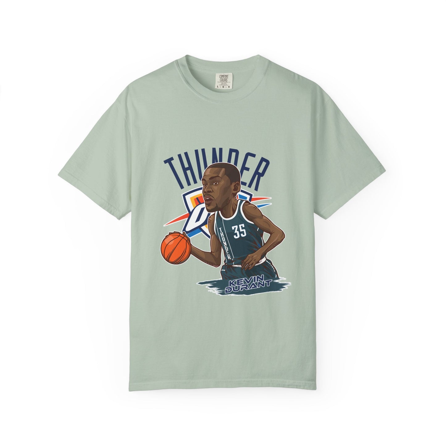 Kevin Durant Thunder Basketball T-shirt - Unisex Garment-Dyed Tee - CreativeRino