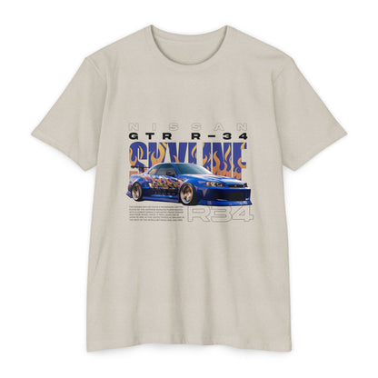 Nissan GTR R34 Graphic Tee - Unisex Vintage Car T-Shirt - CreativeRino