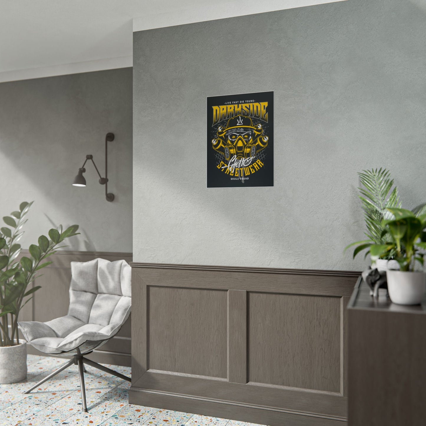 Skull Streetwear Rolled Poster - 'Darkside' Design Wall Art - CreativeRino