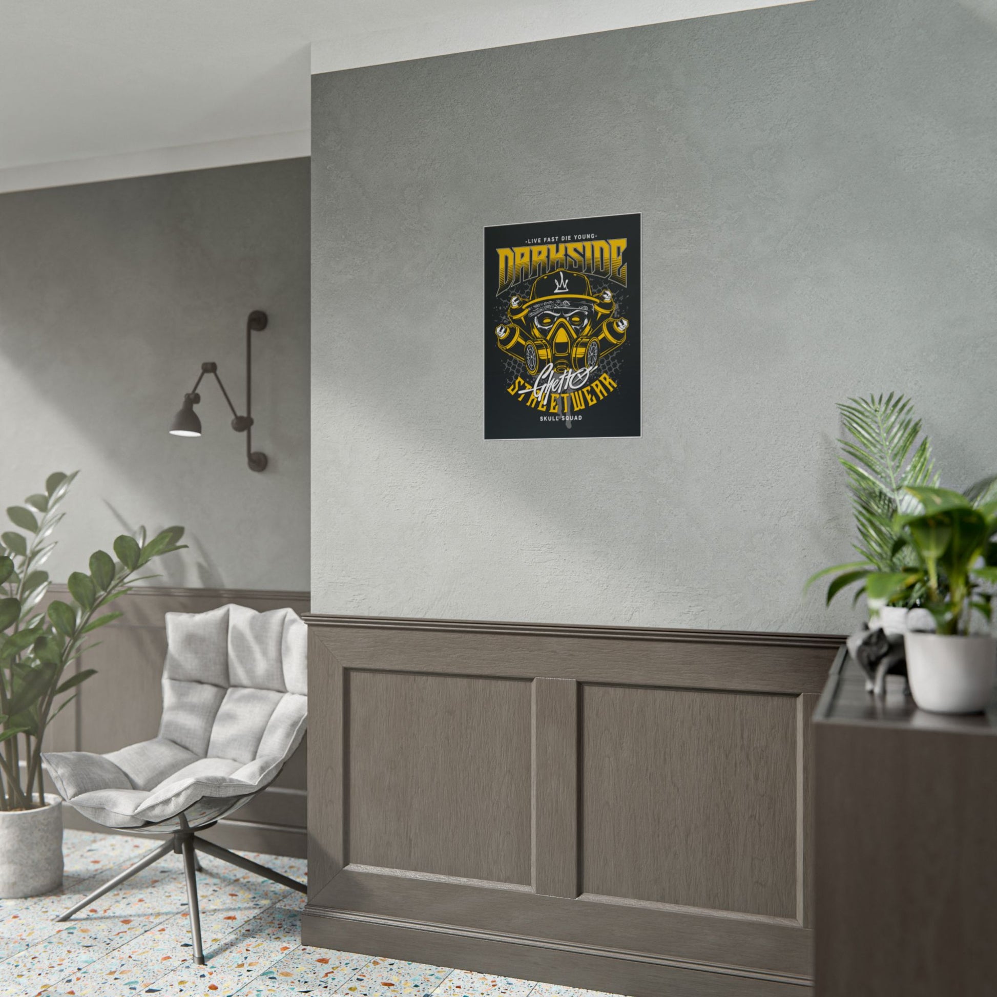 Skull Streetwear Rolled Poster - 'Darkside' Design Wall Art - CreativeRino