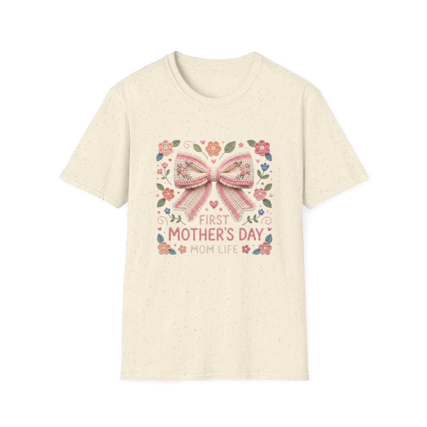 First Mother's Day Mom Life T-Shirt — Floral Bow New Mom Gift Printify