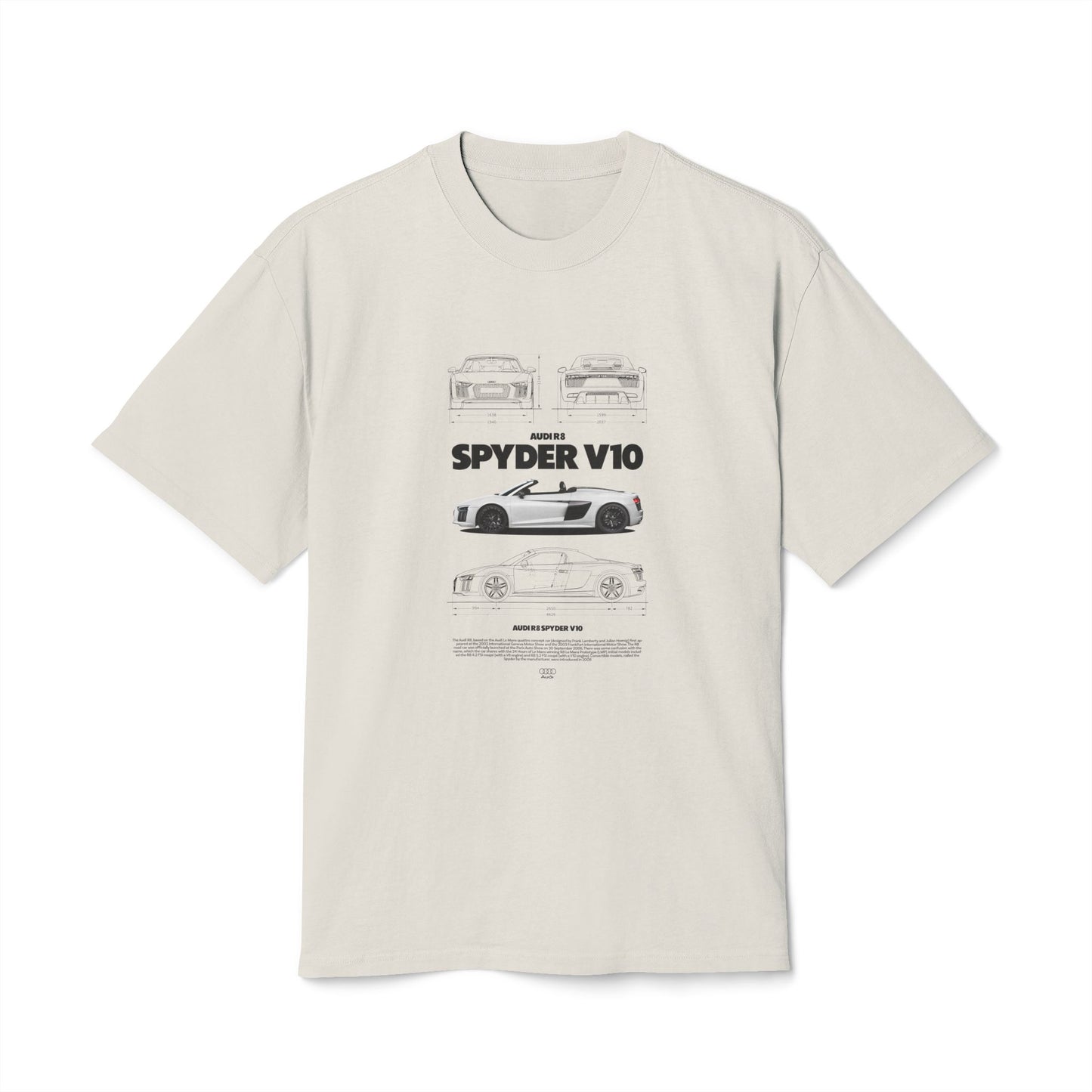 Audi R8 Spyder V10 Unisex Heavy Faded Tee - Car Graphic T-Shirt for Car Enthusiasts - CreativeRino