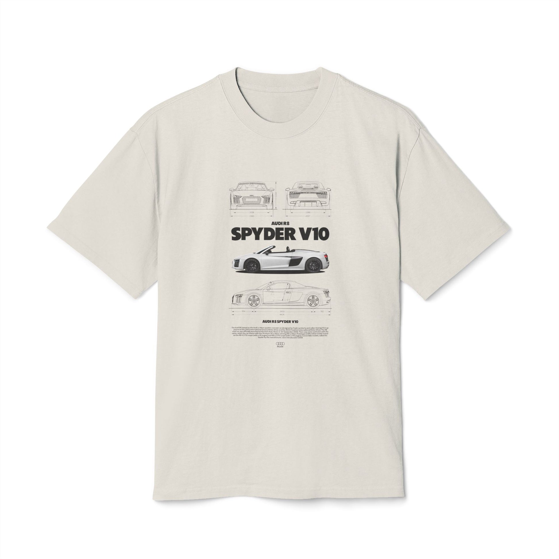 Audi R8 Spyder V10 Unisex Heavy Faded Tee - Car Graphic T-Shirt for Car Enthusiasts - CreativeRino