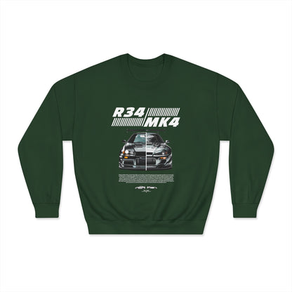 R34 MK4 Unisex DryBlend® Crewneck Sweatshirt - Perfect T-shirt for Car Enthusiasts and Casual Style - CreativeRino