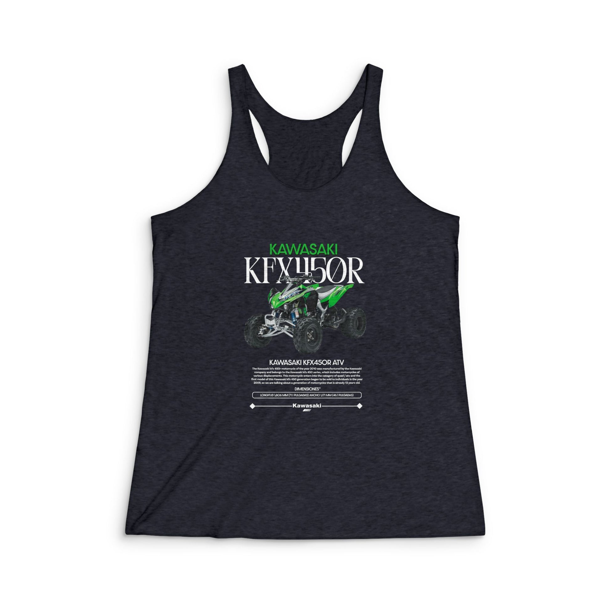 Kawasaki KFX50R Women's Tri-Blend Racerback Tank - Perfect for Off-Road Enthusiasts - CreativeRino