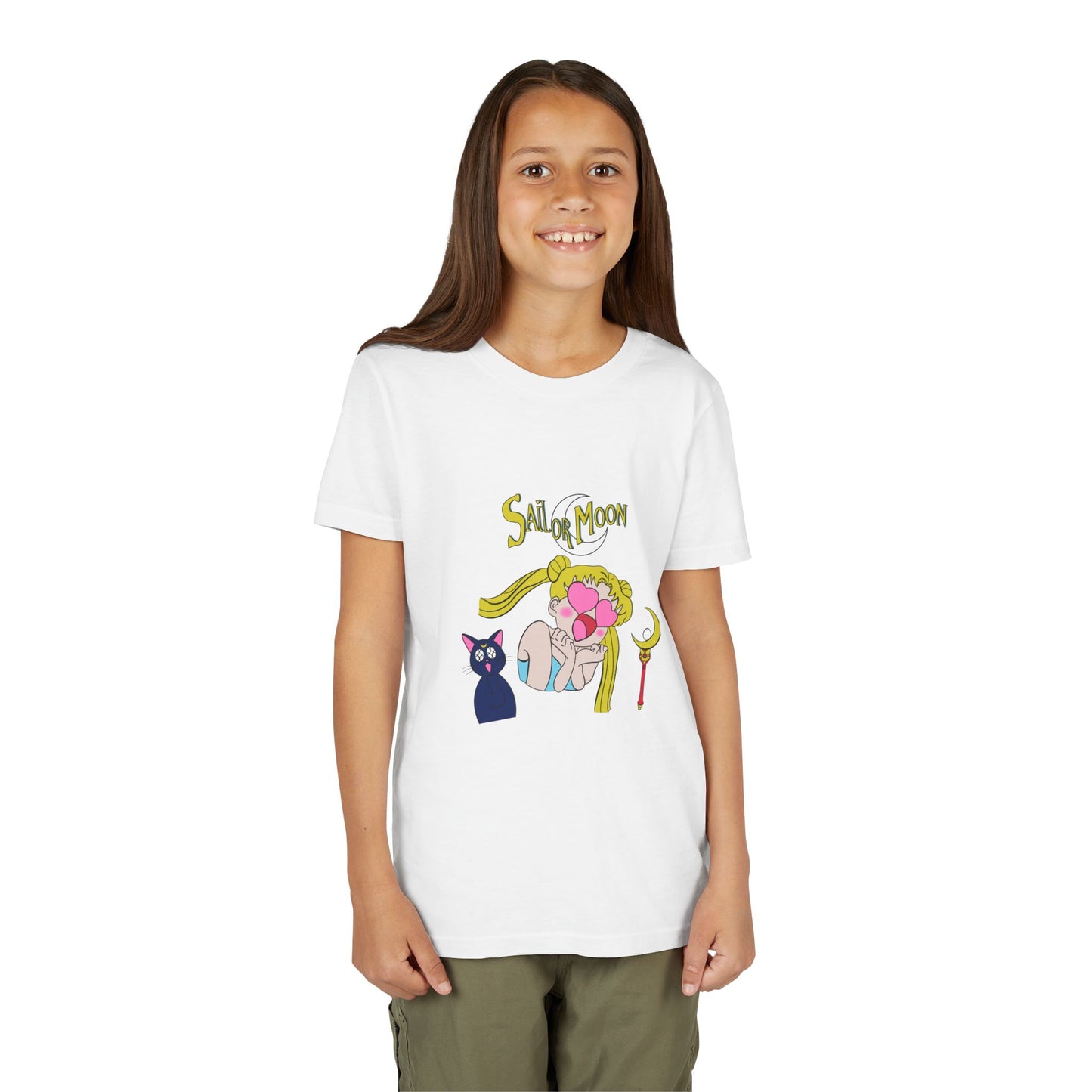 Sailor Moon Youth Short Sleeve Tee - Cute Cartoon T-shirt Design for Young Fans - CreativeRino
