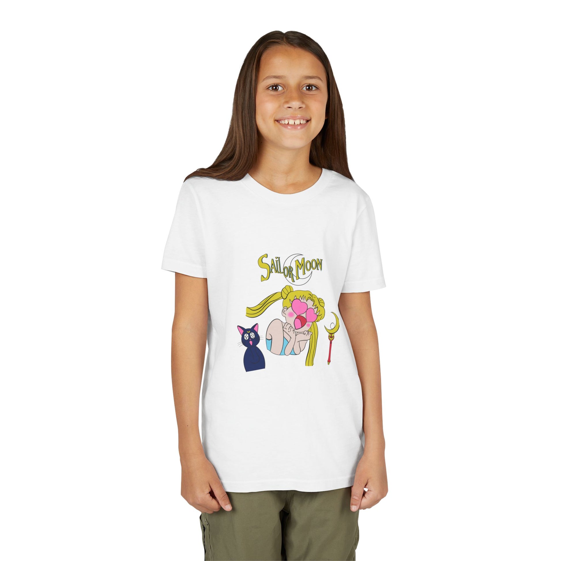 Sailor Moon Youth Short Sleeve Tee - Cute Cartoon T-shirt Design for Young Fans - CreativeRino