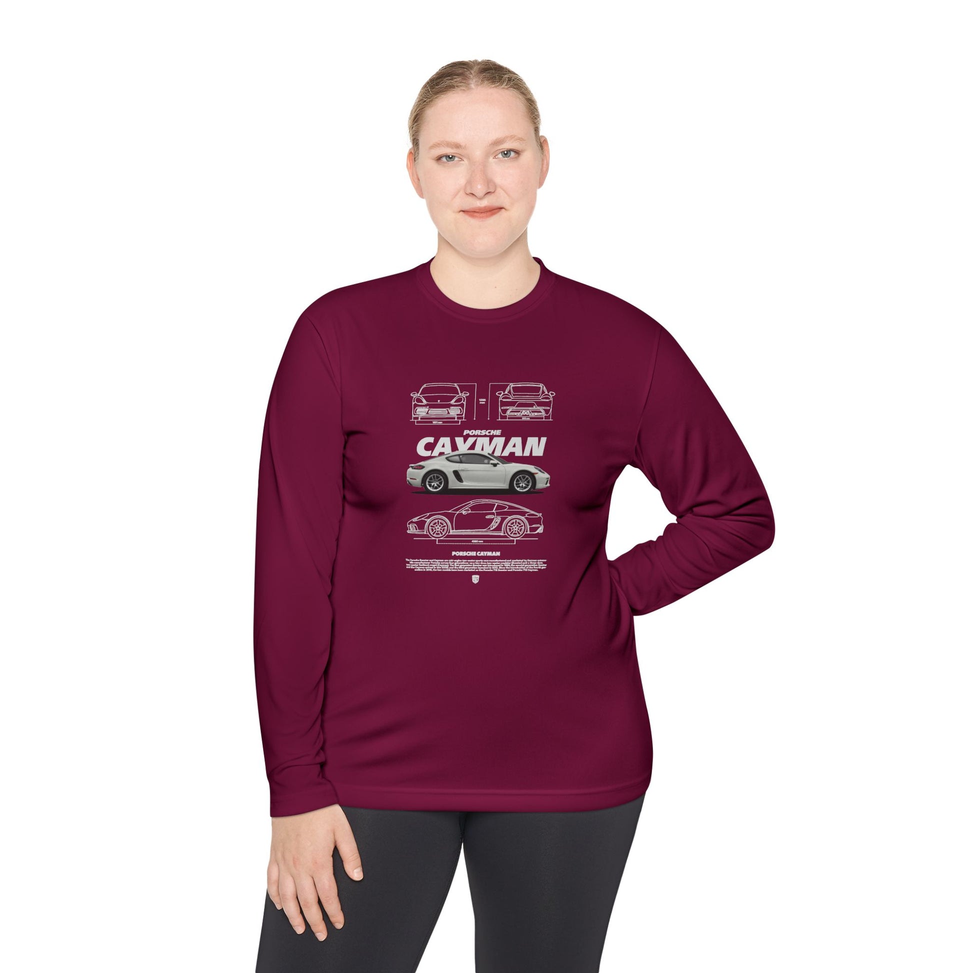 Porsche Cayman Unisex Lightweight Long Sleeve Tee - Car Graphic T-shirt - CreativeRino
