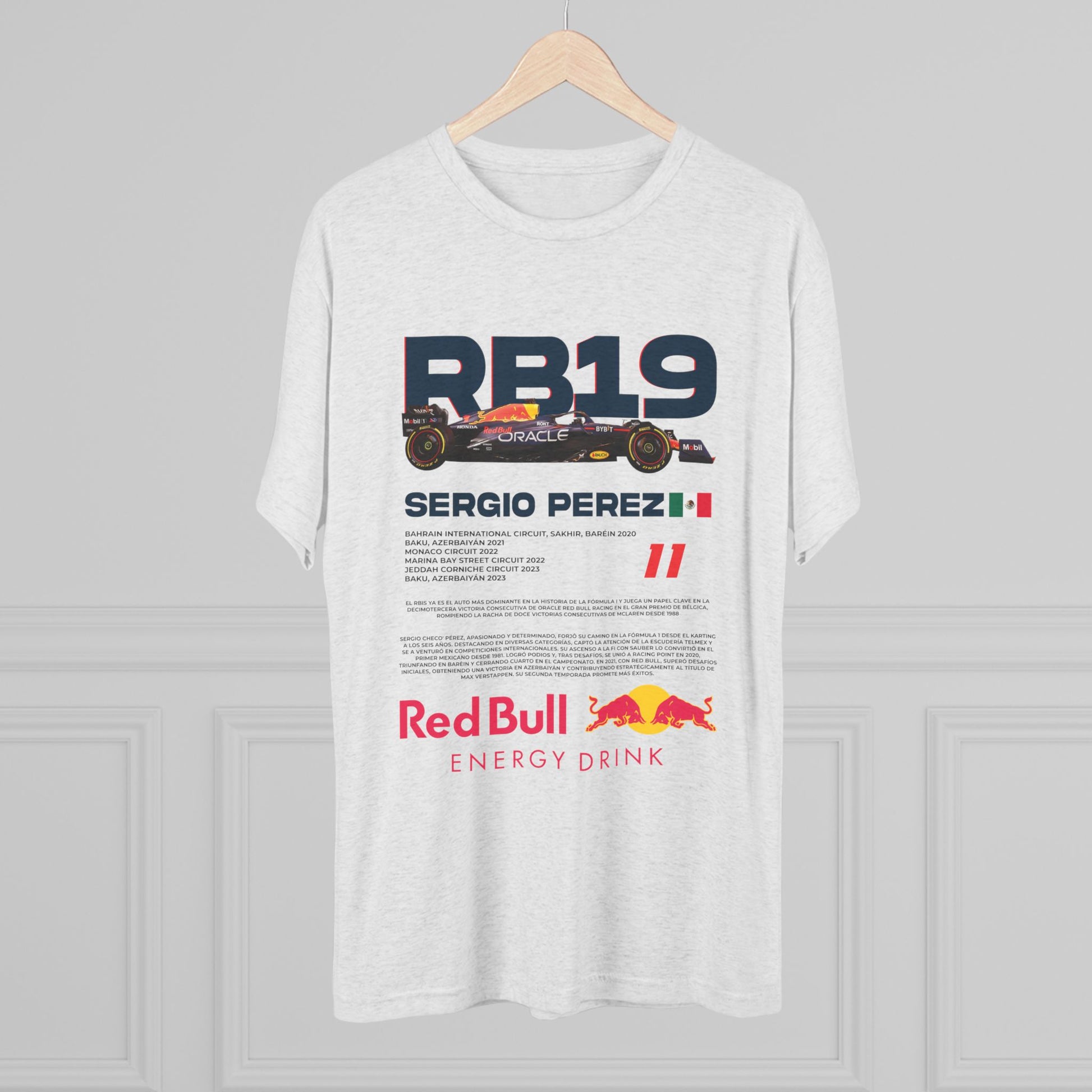 Unisex Tri-Blend Crew Tee - RB19 Sergio Perez F1 Racing T-shirt - CreativeRino