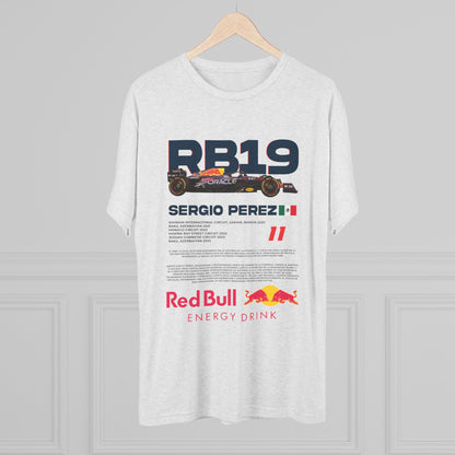 Unisex Tri-Blend Crew Tee - RB19 Sergio Perez F1 Racing T-shirt - CreativeRino
