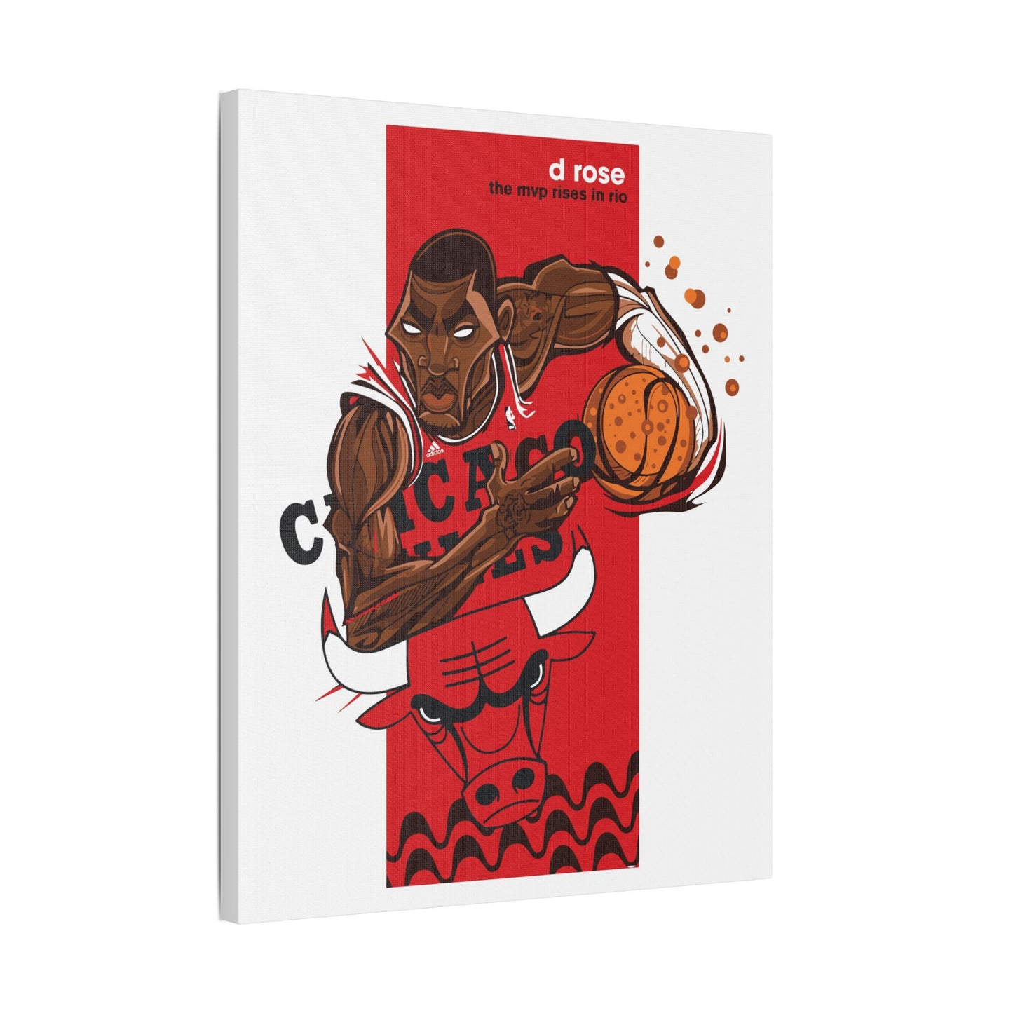 Derrick Rose MVP Satin Canvas Art | Chicago Bulls Wall Decor - CreativeRino