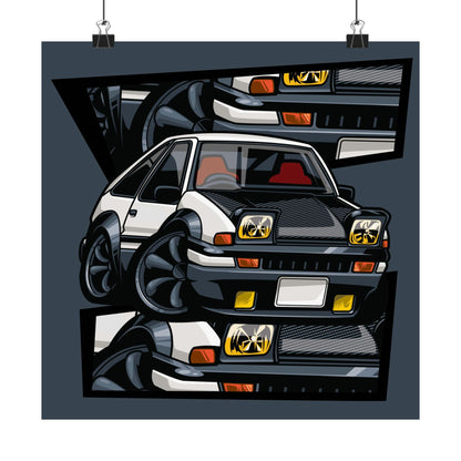 Classic Car Matte Square Poster - Retro Automotive Art Print - CreativeRino