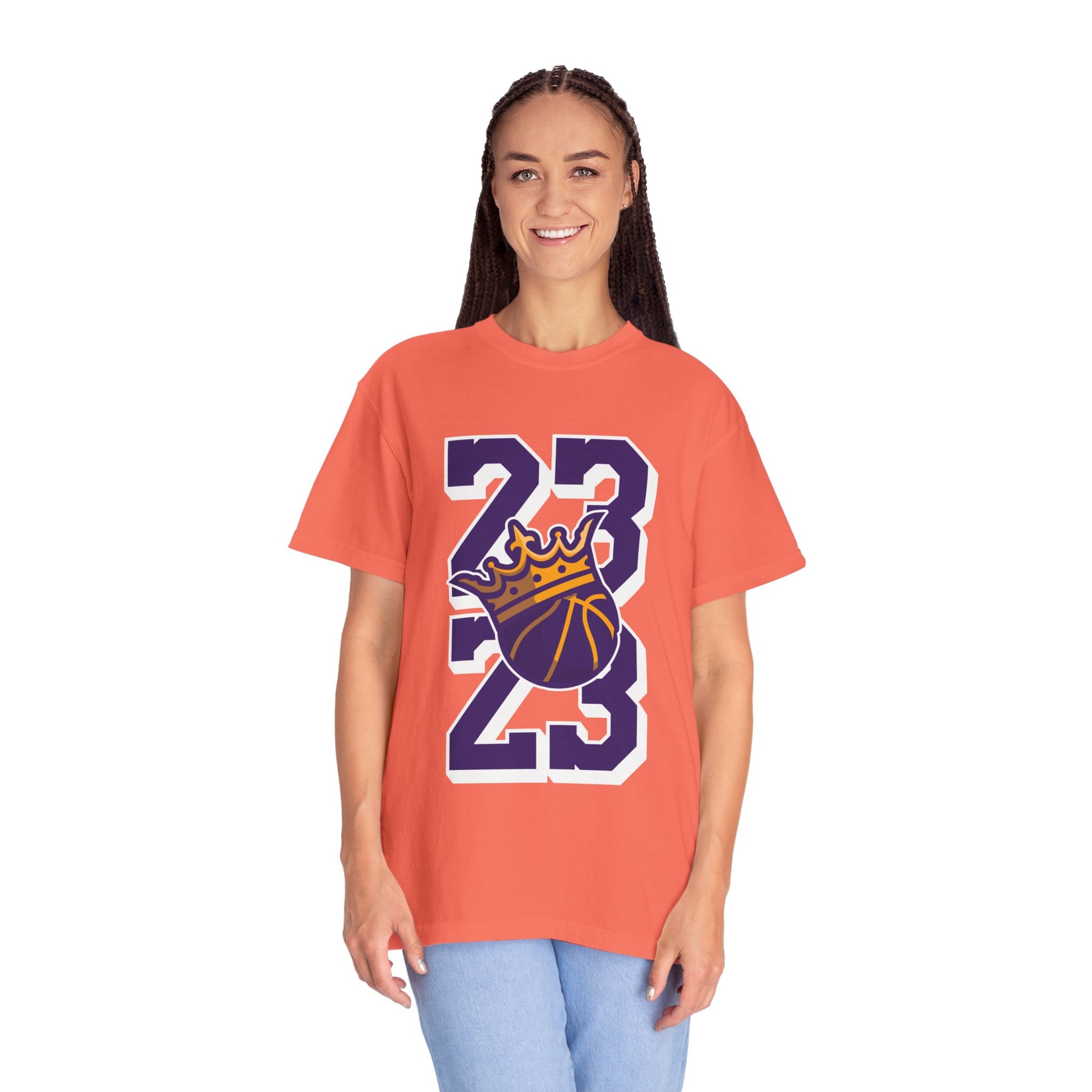 Lebron James King of the Court Unisex Garment-Dyed T-shirt - Basketball 23 Tee Design - CreativeRino
