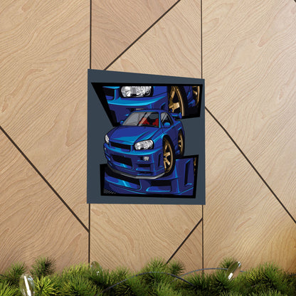Sport Car Matte Square Poster - Bold Automotive Wall Art for Car Enthusiasts - CreativeRino