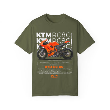 KTM RC 8C Unisex Garment-Dyed T-Shirt - Perfect for Motorcycle Enthusiasts - CreativeRino