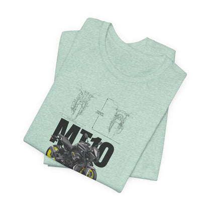 Yamaha MT 10 Motorcycle Tee - Unisex Jersey Short Sleeve T-shirt for Riders - CreativeRino