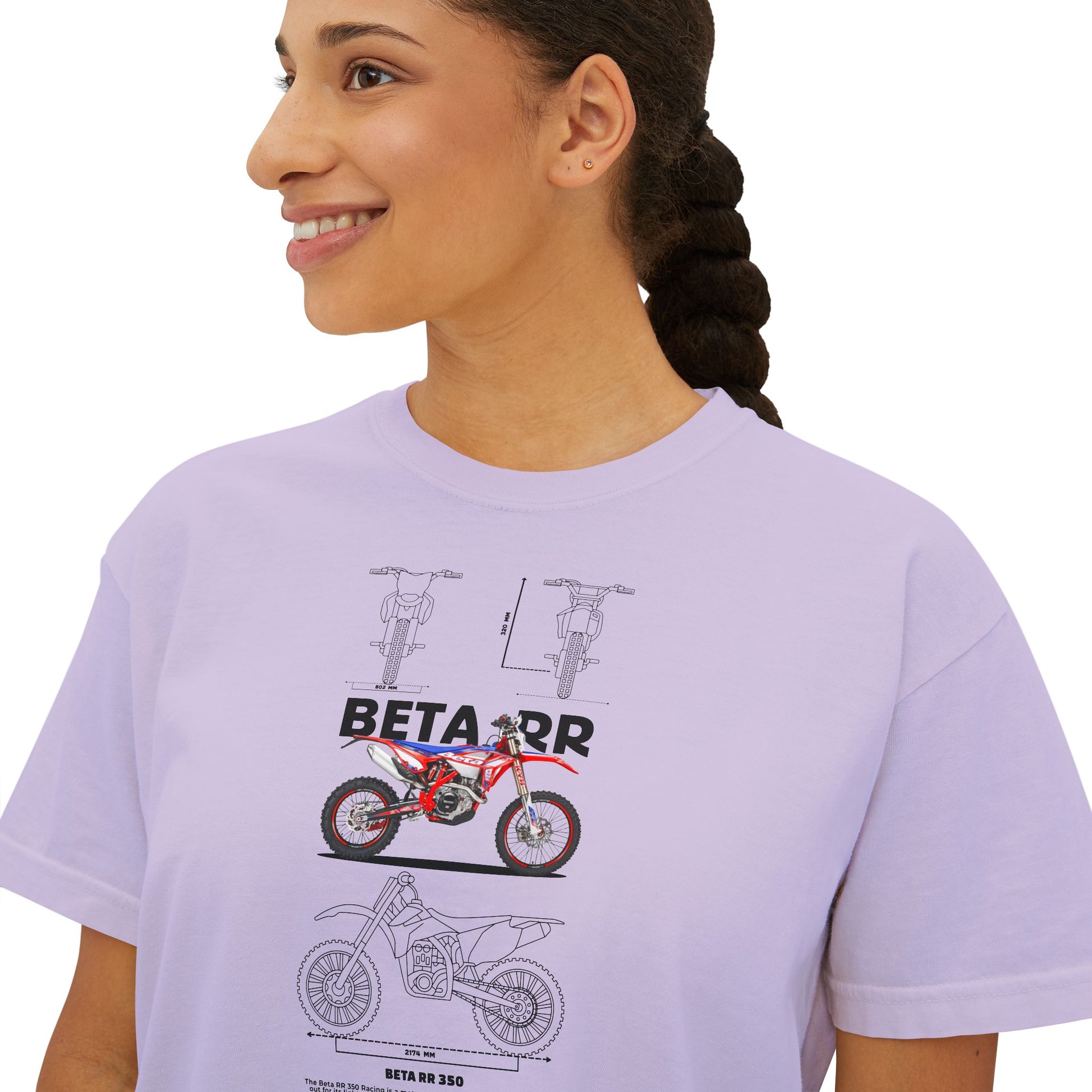 Beta RR 350 Motorcycle Women's Boxy Tee - Perfect T-shirt for Biker Enthusiasts - CreativeRino