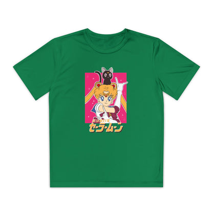 Sailor Moon Youth Competitor Tee with Retro Anime T-shirt Design - CreativeRino