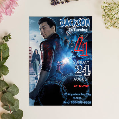 Shang-Chi and The Legend of The Ten Rings Birthday Invitation Template - CreativeRino