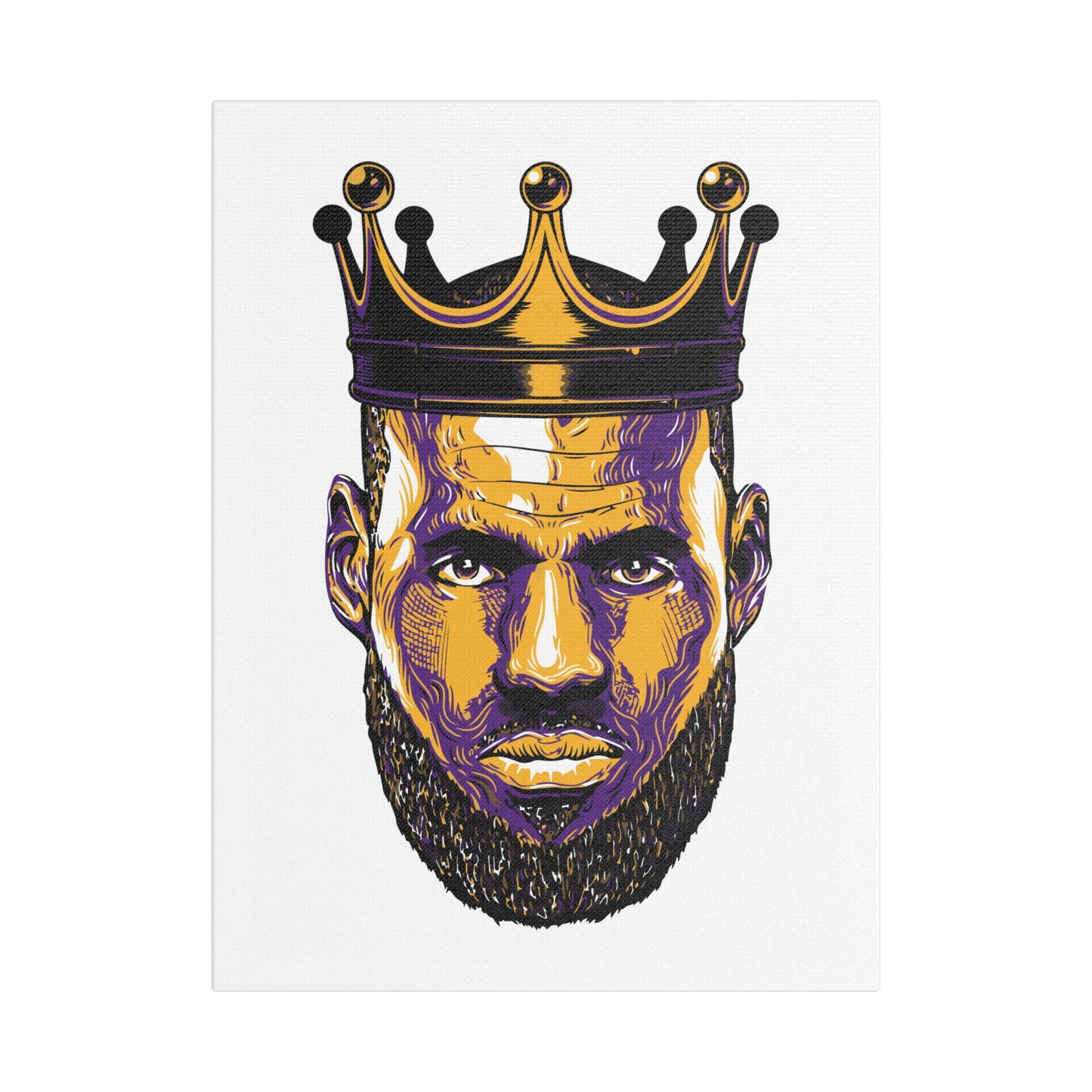 LeBron James Crowned King Satin Canvas Print - CreativeRino