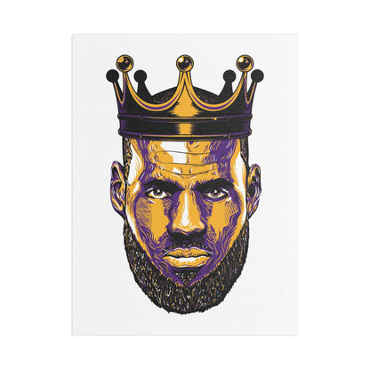 LeBron James Crowned King Satin Canvas Print - CreativeRino