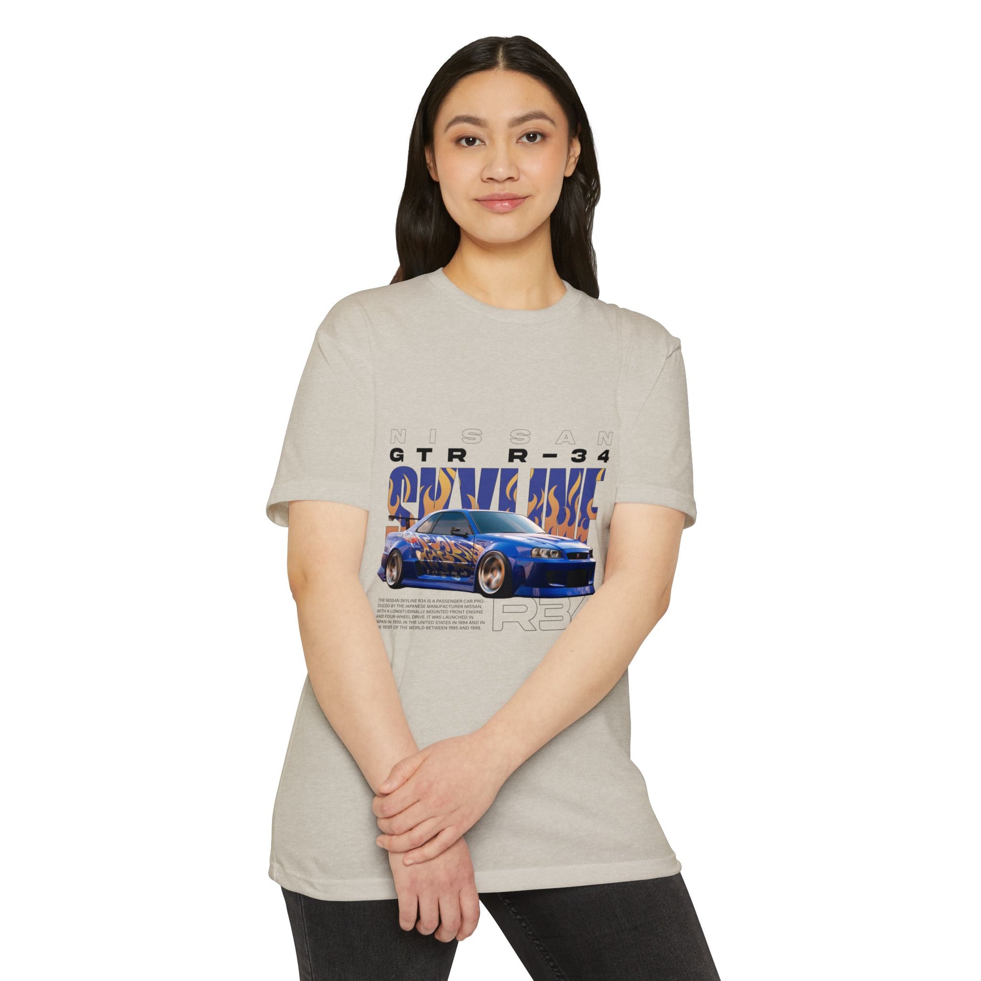Nissan GTR R34 Graphic Tee - Unisex Vintage Car T-Shirt - CreativeRino