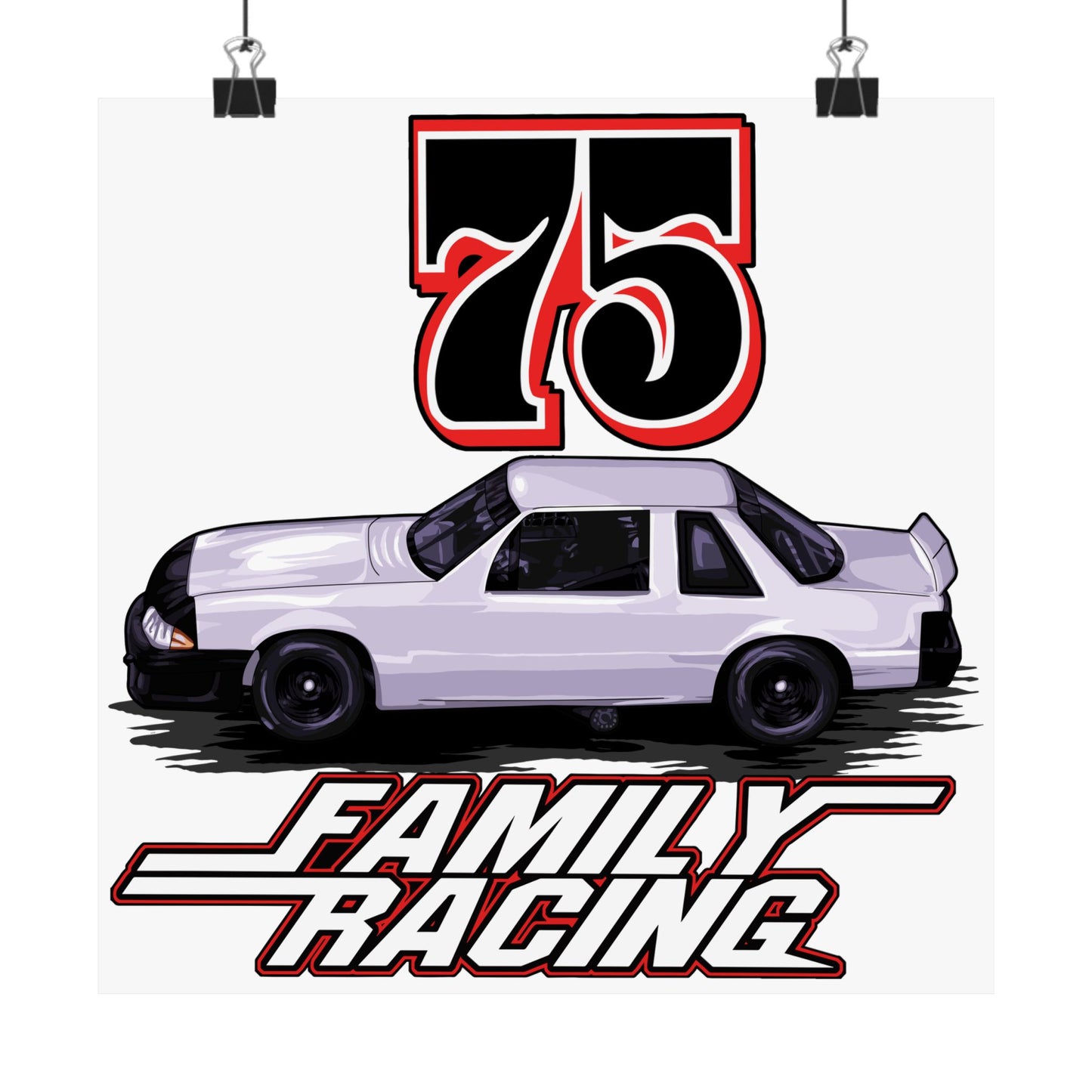 Custom Family Racing Matte Square Posters - 75 Vintage Car Art - CreativeRino