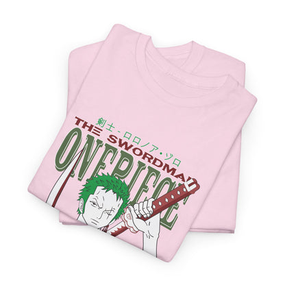 Anime Unisex Heavy Cotton Tee - One Piece Zoro Graphic T-shirt - CreativeRino