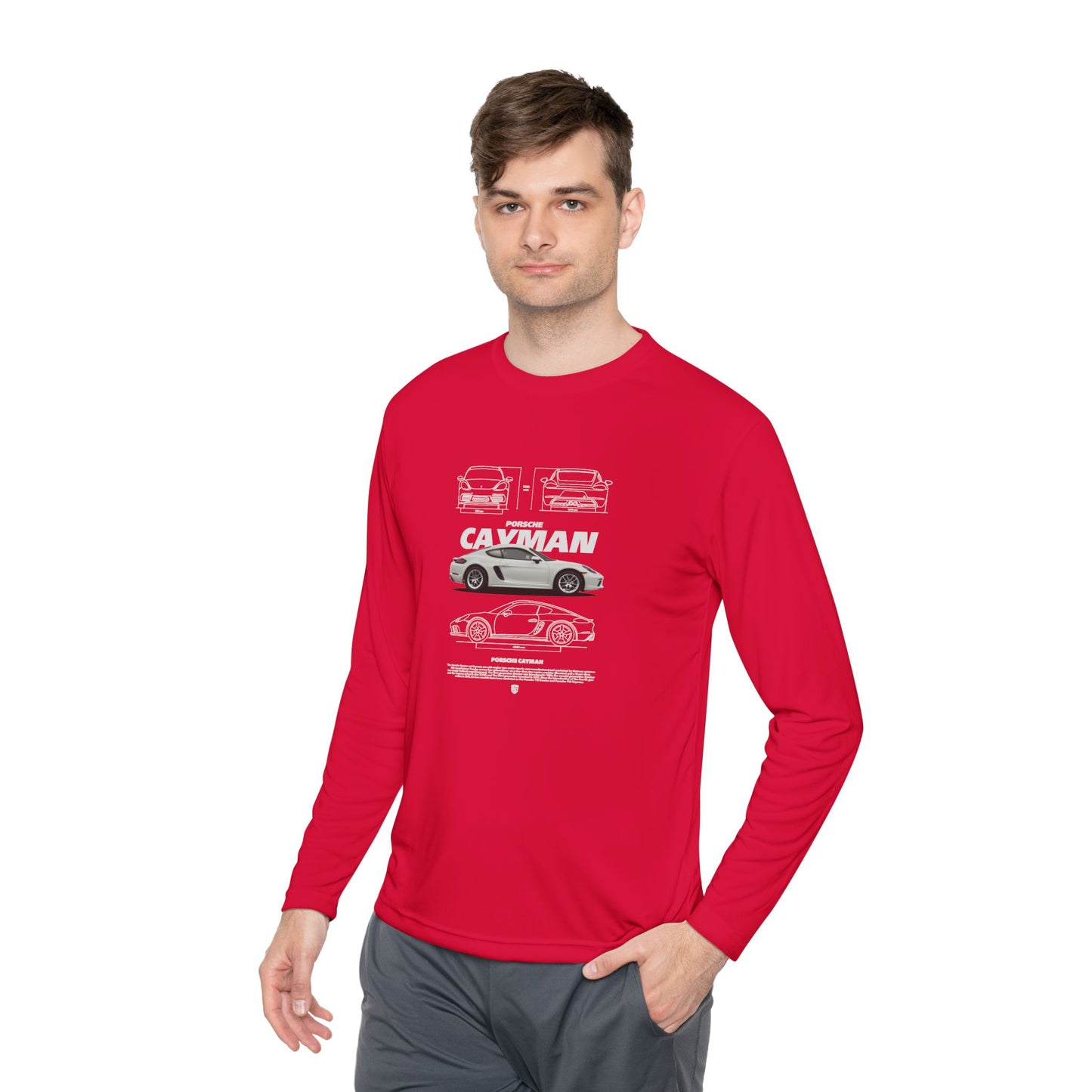 Porsche Cayman Unisex Lightweight Long Sleeve Tee - Car Graphic T-shirt - CreativeRino