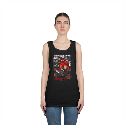 Super Moto Motorcycle Graphic Unisex Heavy Cotton Tank Top | Perfect T-shirt for Bikers and Summer Rides - CreativeRino