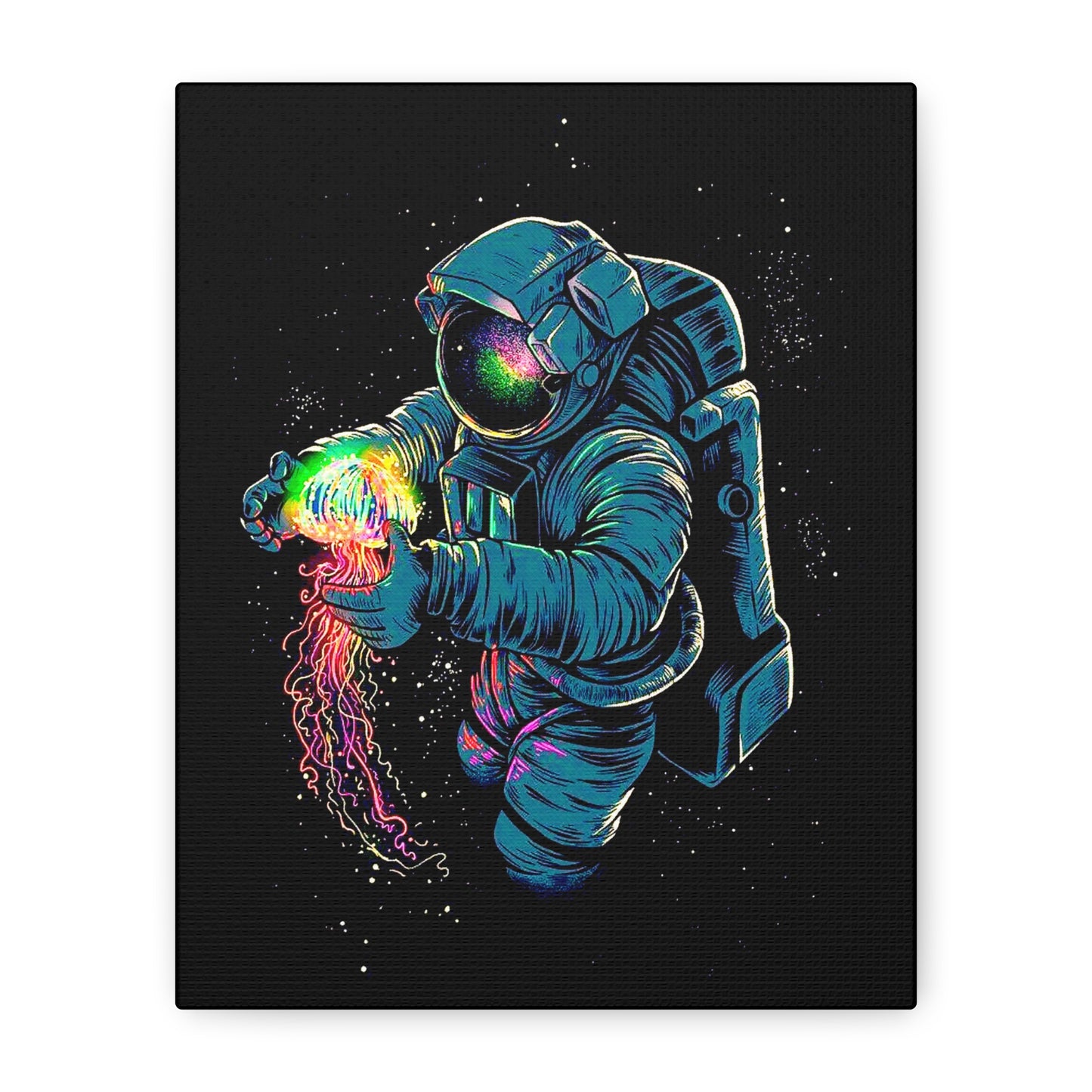 Cosmic Astronaut Canvas Art - Colorful Space Decor - CreativeRino