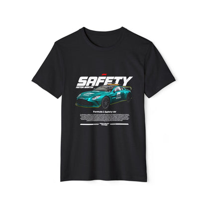 Formula 1 Safety Car Unisex Recycled Organic T-Shirt - Eco-Friendly Racing Apparel - CreativeRino