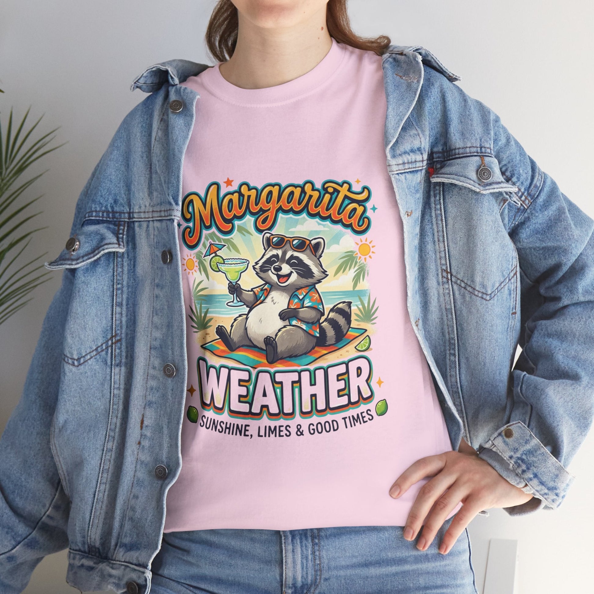 Margarita Weather T-Shirt — Cute Raccoon Cocktail Tee for Summer & Parties Printify