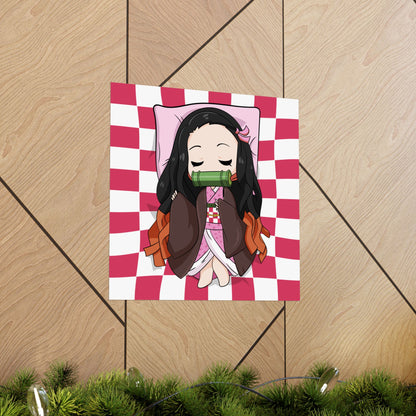 Chibi Zen Demon Slayer Poster - Cozy Atmosphere Art for Anime Fans - CreativeRino
