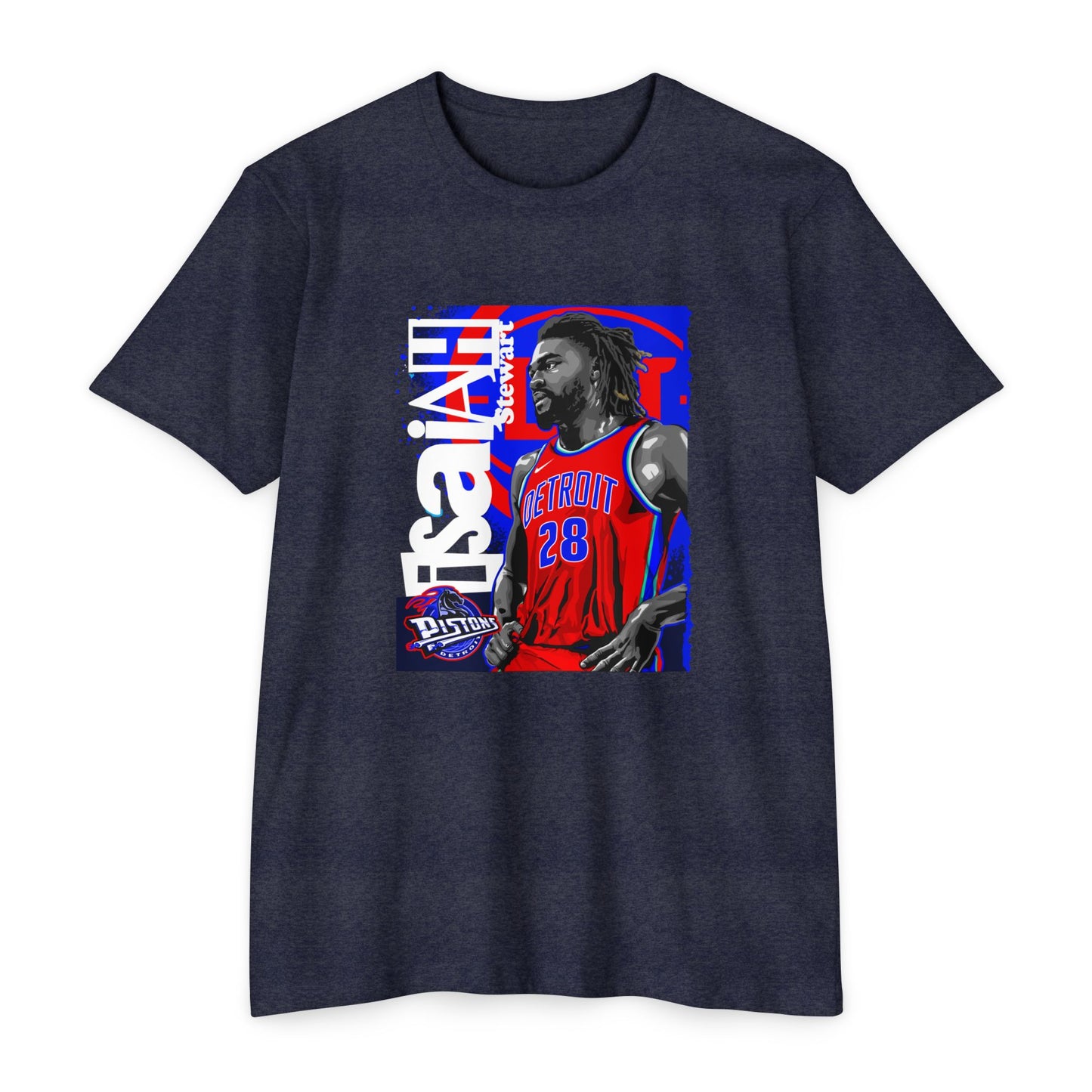 Isaiah Stewart Basketball Unisex CVC Jersey T-shirt - Vibrant Orange Graphic Tee - CreativeRino