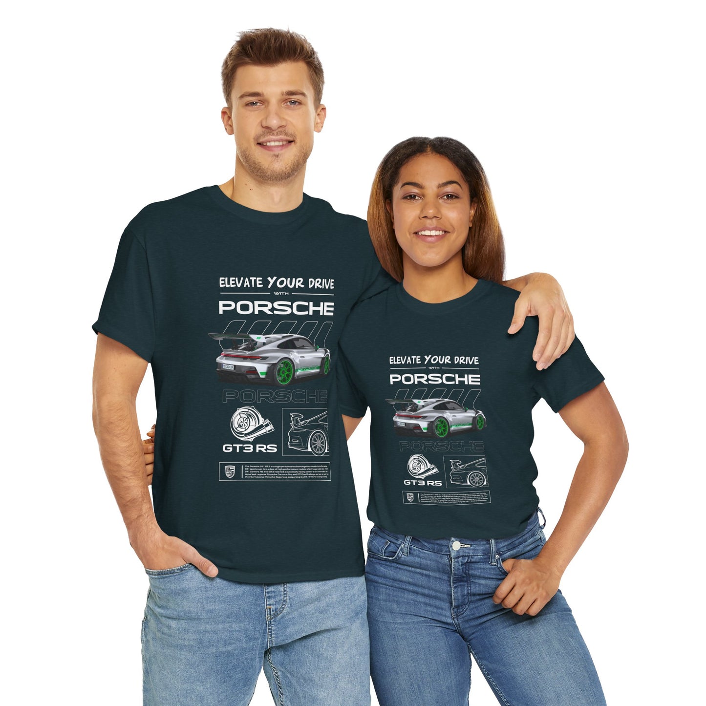 Porsche 911 Elevate Your Drive Unisex Heavy Cotton Tee - CreativeRino