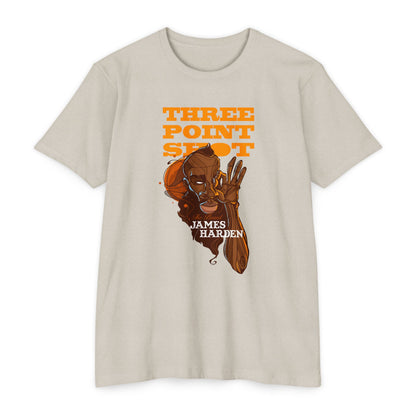 James Harden Three Point Shot Unisex CVC Jersey T-shirt - CreativeRino