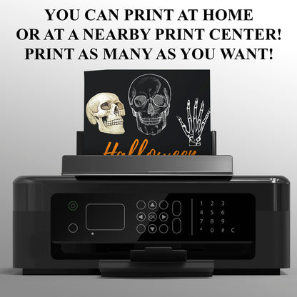Adult Skull Halloween Night Invitation Template | Skeleton Invite - CreativeRino