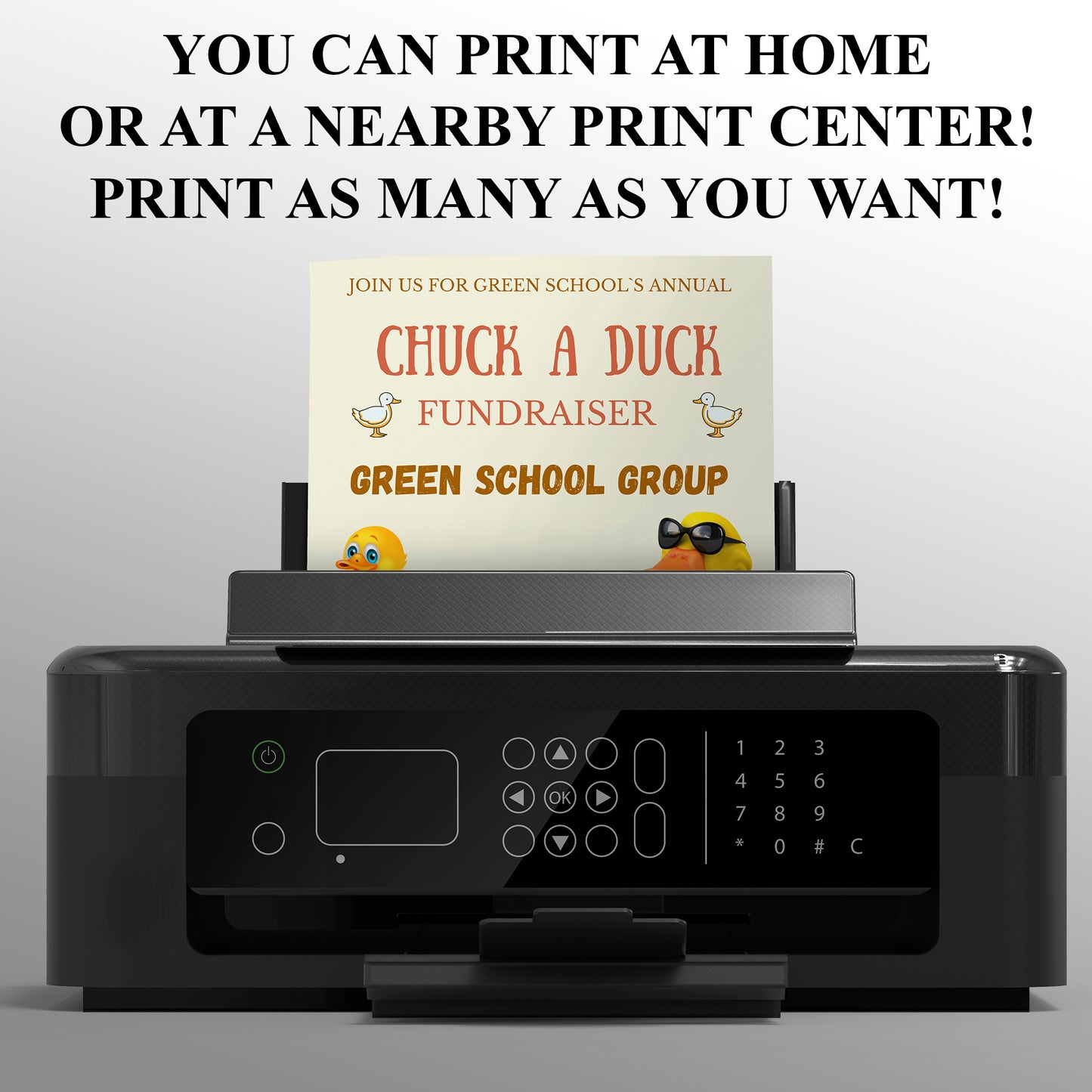 Chuck a Duck Fundraiser Flyer Invite Template | Duck Derby Race Flyer