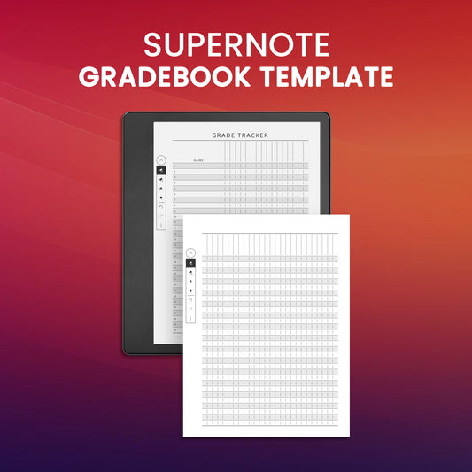 Supernote Gradebook Template Planner Template