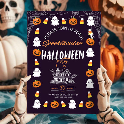 Spooktacular Halloween Invitation Template - CreativeRino