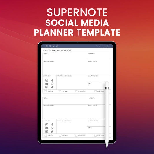 Supernote Social Media Planner Template