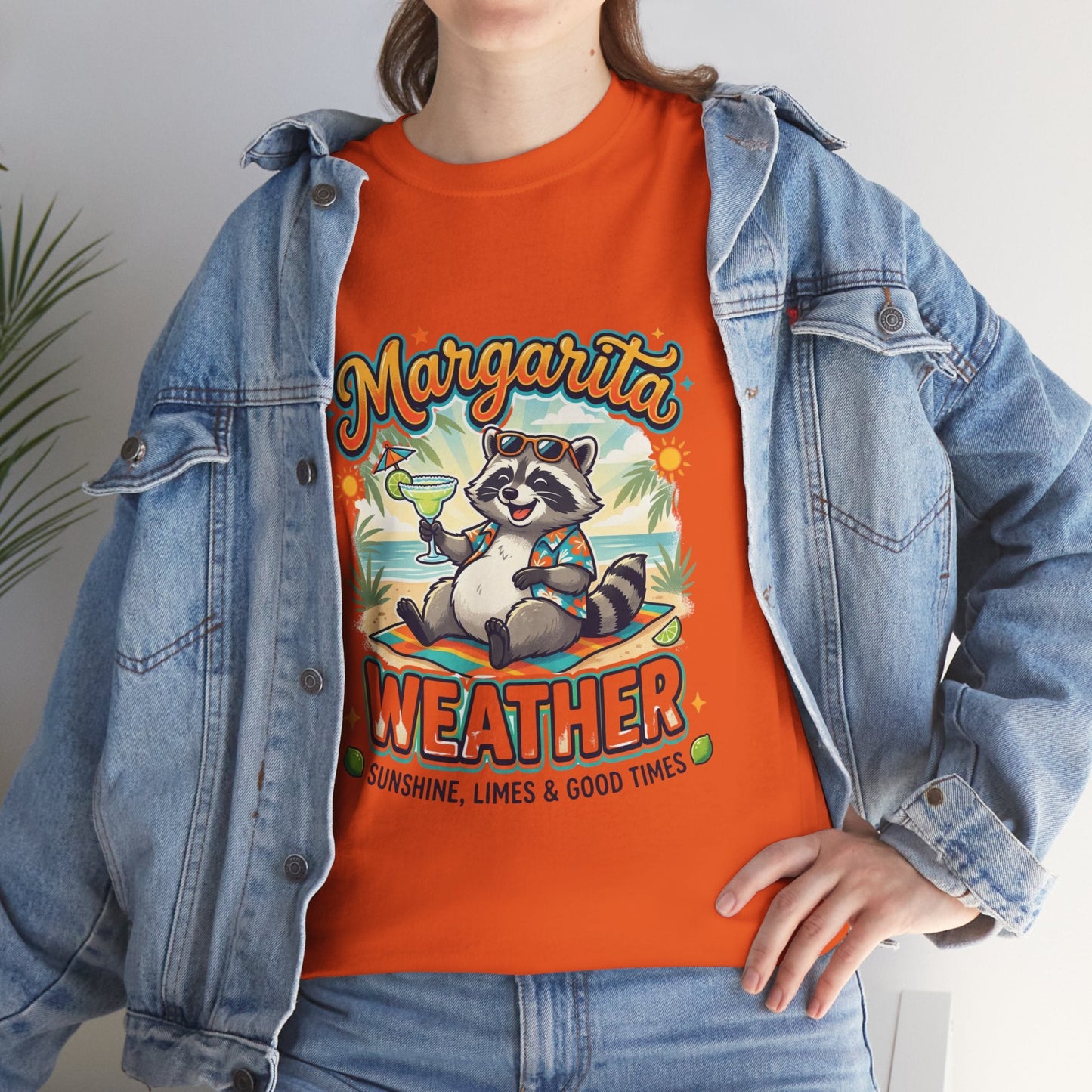 Margarita Weather T-Shirt — Cute Raccoon Cocktail Tee for Summer & Parties Printify
