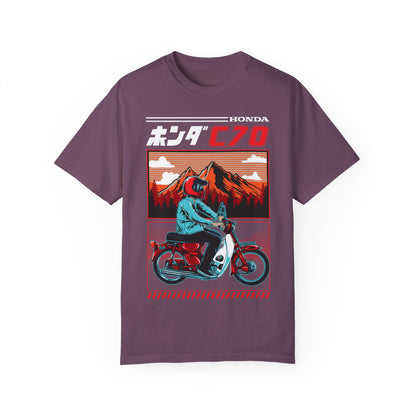 Vintage Honda Motorcycle T-Shirt - Unisex Garment-Dyed Tee for Riders - CreativeRino