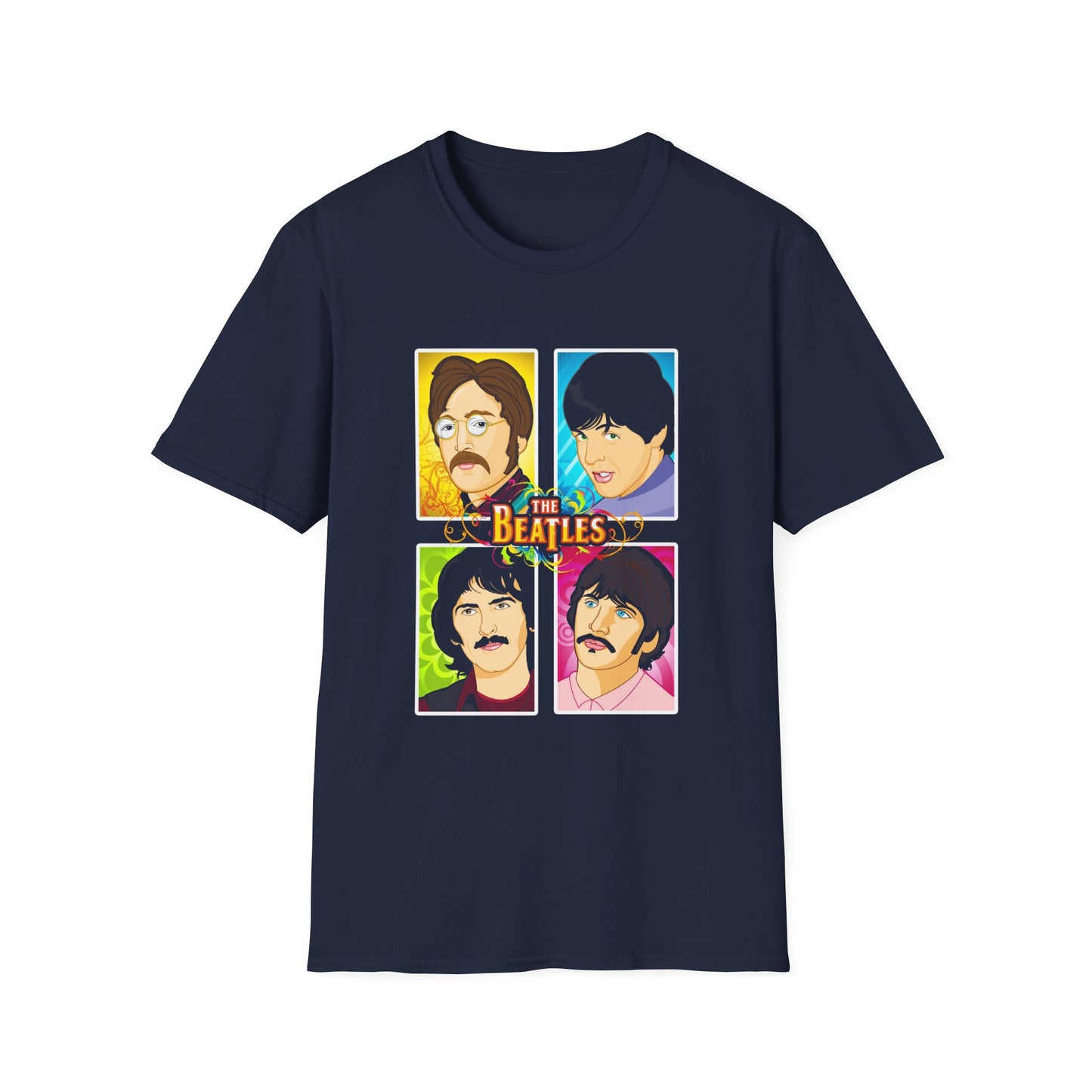 Retro Beatles Unisex Softstyle T-Shirt - Music Nostalgia Tee - CreativeRino