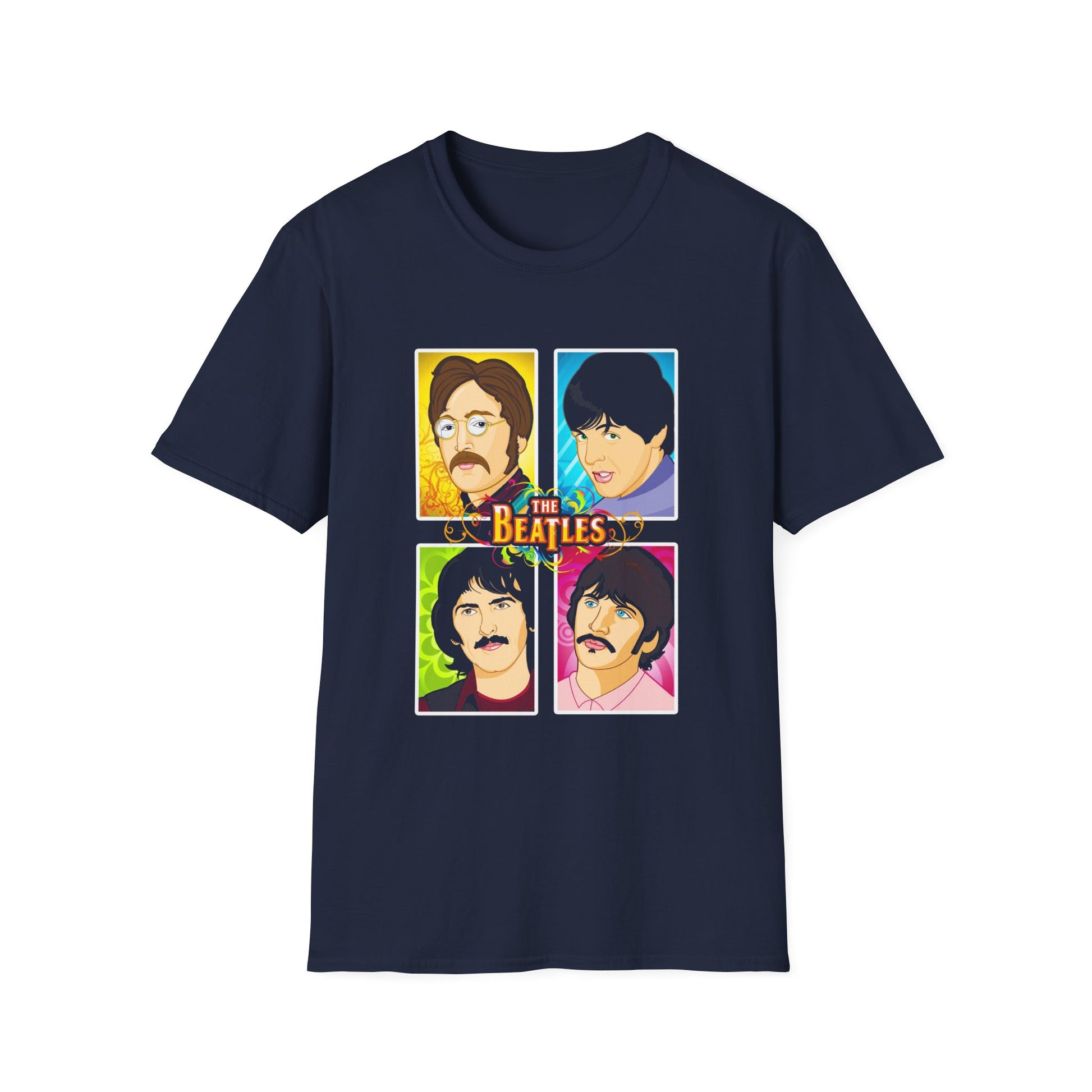 Retro Beatles Unisex Softstyle T-Shirt - Music Nostalgia Tee - CreativeRino