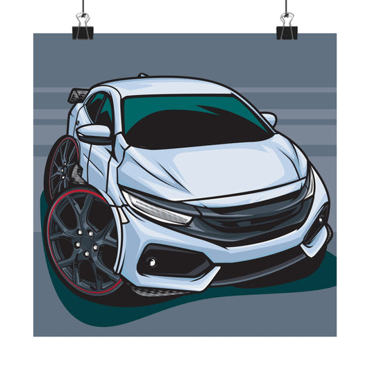 Racing Car Square Poster | Matte Wall Art for Auto Enthusiasts - CreativeRino